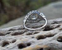 Platinum Art Deco European diamond vintage estate engagement wedding ring - apx 2.40ct tw