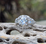 Platinum Art Deco European diamond vintage estate engagement wedding ring - apx 2.40ct tw