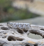 14k white gold 4 diamond vintage estate wedding band