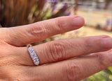 14k white gold 4 diamond vintage estate wedding band