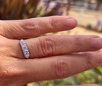 14k white gold 4 diamond vintage estate wedding band