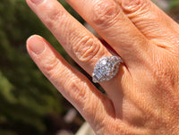 Platinum Art Deco European diamond vintage estate engagement wedding ring - apx 2.40ct tw