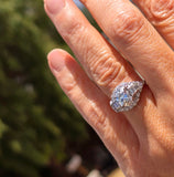 Platinum Art Deco European diamond vintage estate engagement wedding ring - apx 2.40ct tw