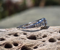18k white gold c.1920's filigree European cut diamond ring