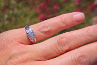 18k white gold c.1920's filigree European cut diamond ring