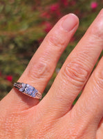 18k white gold c.1920's filigree European cut diamond ring