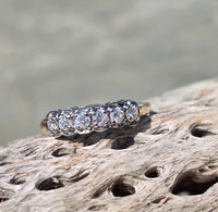 14k gold two tone 6 diamond estate band