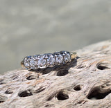 14k gold two tone 6 diamond estate band