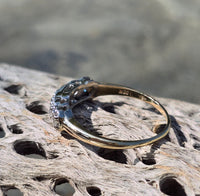 14k gold two tone 6 diamond estate band