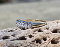14k gold two tone 6 diamond estate band