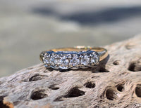 14k gold two tone 6 diamond estate band