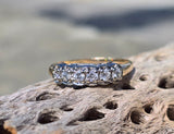 14k gold two tone 6 diamond estate band