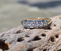 14k gold two tone 6 diamond estate band
