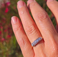 14k gold two tone 6 diamond estate band