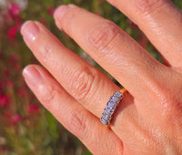 14k gold two tone 6 diamond estate band