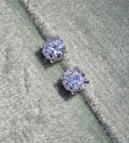 14k white gold European cut diamond studs earrings - .51ct tw