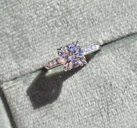 Platinum estate diamond engagement ring -  apx 1.32ct tw