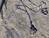 14k gold white gold sapphire and diamond Art Deco necklace pendant