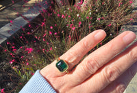 18k gold Victorian green glass intaglio FLIP antique ring
