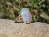 14k yellow gold Ethiopian opal estate ring