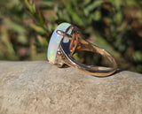 14k yellow gold Ethiopian opal estate ring