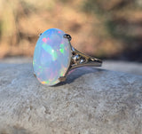 14k yellow gold Ethiopian opal estate ring