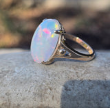 14k yellow gold Ethiopian opal estate ring