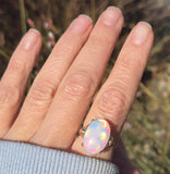 14k yellow gold Ethiopian opal estate ring