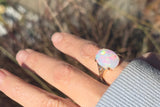 14k yellow gold Ethiopian opal estate ring