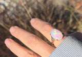 14k yellow gold Ethiopian opal estate ring