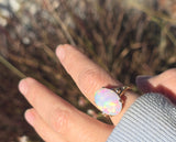 14k yellow gold Ethiopian opal estate ring