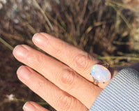 14k yellow gold Ethiopian opal estate ring