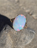 14k yellow gold Ethiopian opal estate ring