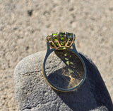 18k gold peridot estate solitaire ring