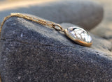 14k gold Victorian hand painted horse Essex crystal necklace pendant lavaliere