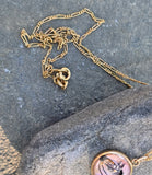 14k gold Victorian hand painted horse Essex crystal necklace pendant lavaliere