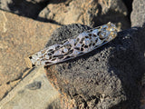 14k gold - platinum top two tone diamond Deco filigree antique bracelet bangle