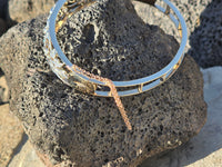 14k gold - platinum top two tone diamond Deco filigree antique bracelet bangle