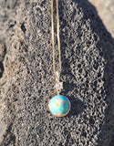 14k gold diamond and turquoise pendant necklace