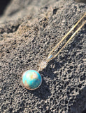 14k gold diamond and turquoise pendant necklace