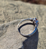 Platinum Art Deco antique ruby and diamond ring