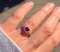 Platinum Art Deco antique ruby and diamond ring
