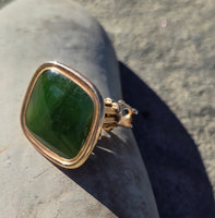 14k gold Jade watch FOB necklace pendant