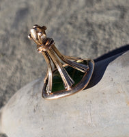 14k gold Jade watch FOB necklace pendant