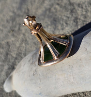 14k gold Jade watch FOB necklace pendant