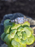 18k gold white gold c.1920's DECO filigree diamond ring - apx .22ct