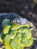 18k gold white gold c.1920's DECO filigree diamond ring - apx .22ct