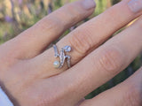 platinum Edwardian pearl and diamond antique ring