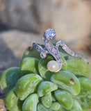 platinum Edwardian pearl and diamond antique ring