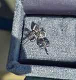 14k white gold old European cut diamond studs earrings .90ct tw